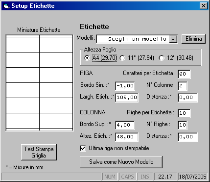 Definizione Etichette