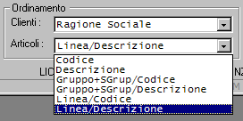 Ordinamento Articoli
